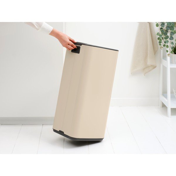 Бежово стоманено кошче за боклук с педал 30 l Bo – Brabantia-image-3