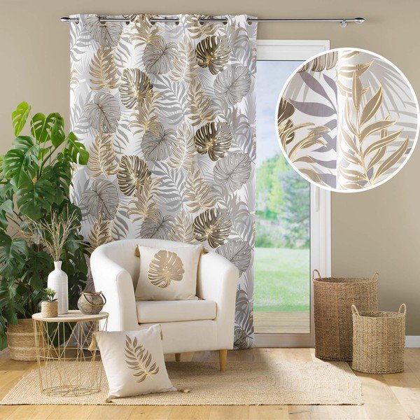 Сиво-златисто перде 140x260 cm Mogador – douceur d'intérieur-image-4