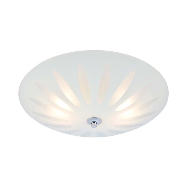 Бяло осветително тяло за таван със стъклен абажур Petal – Markslöjd