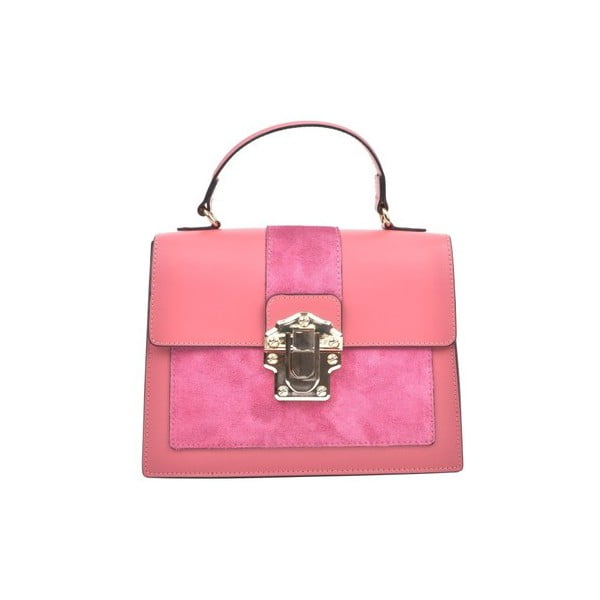 Розова кожена чанта Antique Rosso - Isabella Rhea