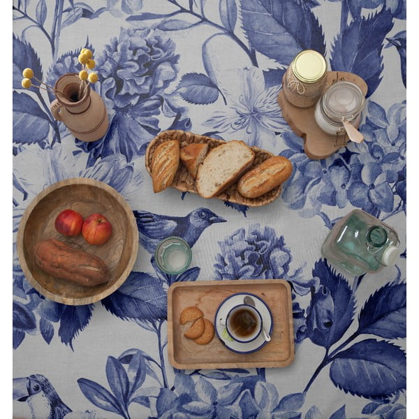 Бяла и синя покривка за маса Blue Birds - Really Nice Things-image-2