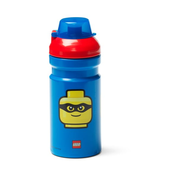 Синя бутилка за вода с червен капак , 390 ml Iconic - LEGO®