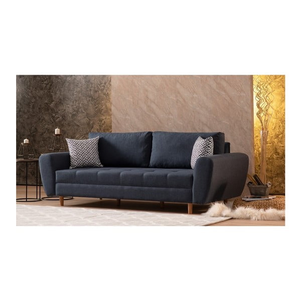 Тъмносин триместен диван Igor - Balcab Home-image-4