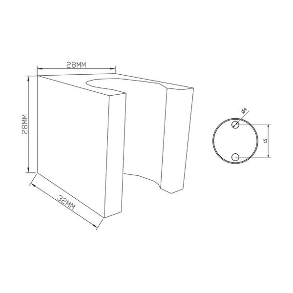 Месингов държач за душ слушалка в лъскаво сребристо – Sapho-image-1