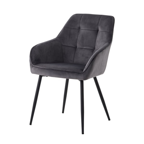 Сиви тапицирани трапезни столове в комплект с подлакътници 2 бр. Nolan Square – Unique Furniture-image-3