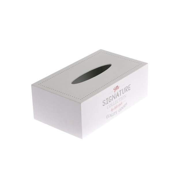 Бяла дървена кутия за тъкани , 24 x 14 cm - Dakls
