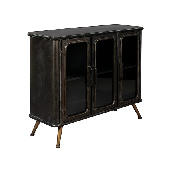 Черна метална витрина 100x80x37 cm Denza – Dutchbone-image-2