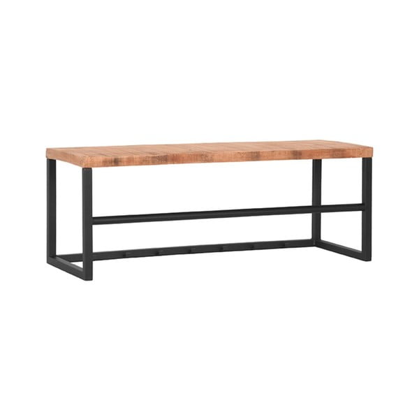 Черна метална пейка с дървен плот Kapstok Swing - LABEL51