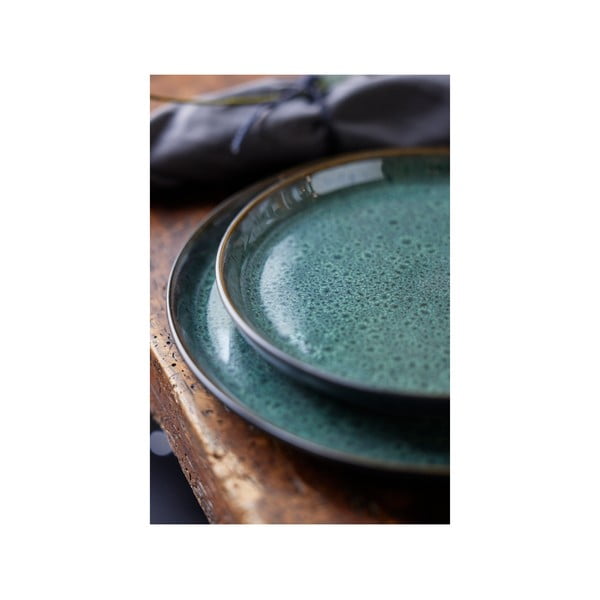 Зелена/черна десертна глинена чиния ø 21 cm Gastro Green/Black – Bitz-image-2