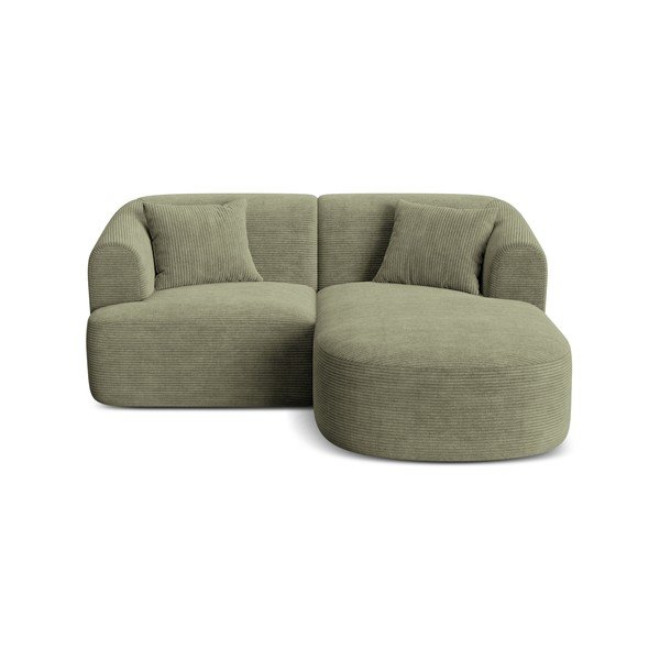 Зелен ъглов диван от рипсено кадифе (десен ъгъл) Campi – Cosmopolitan Design