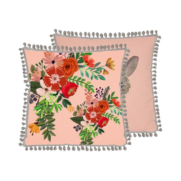 Розова възглавница с ленено платно Лама, 45 x 45 cm - Little Nice Things-image-1