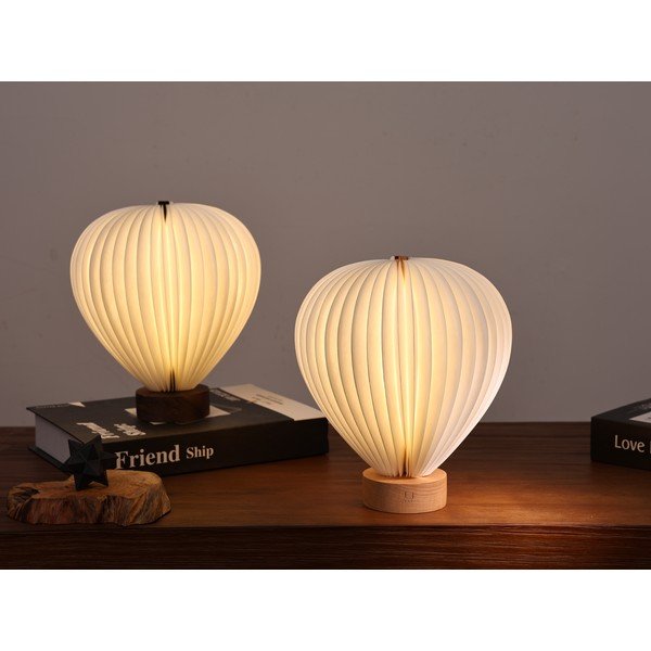 Бяла LED затъмняваща се настолна лампа с хартиен абажур (височина 20 cm) Aeris – Gingko-image-2