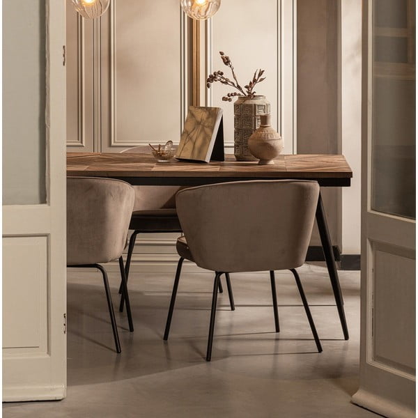 Бежови тапицирани трапезни столове в комплект 2 бр. Admit – WOOOD-image-1