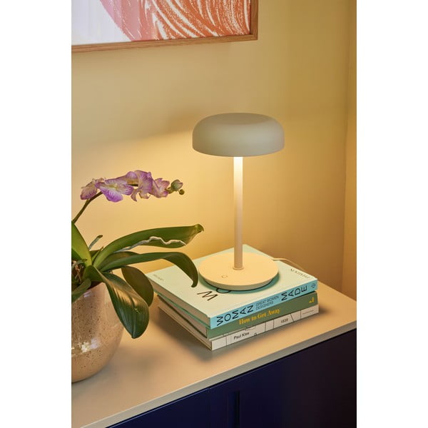 Кремава LED затъмняваща се настолна лампа (височина 37 cm) Velo – Hübsch-image-2