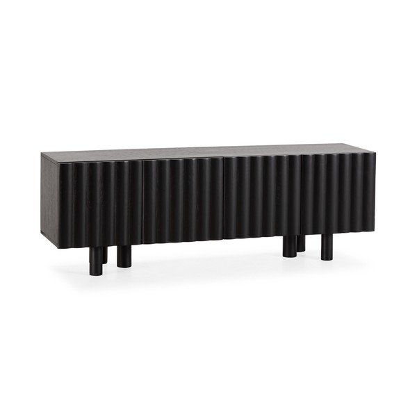 Черна маса за телевизор от масивно манго 160x55x40 cm Tamira – MOME