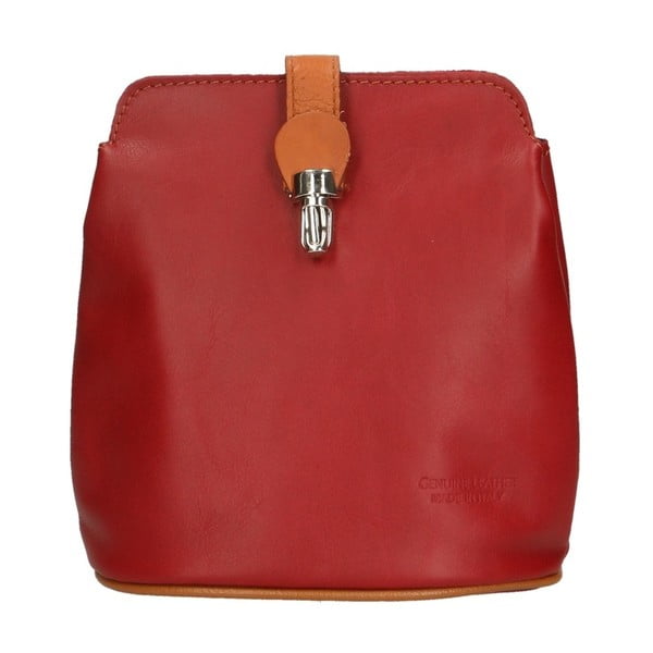 Червена кожена чанта Rita в цвят бордо - Roberto Buono