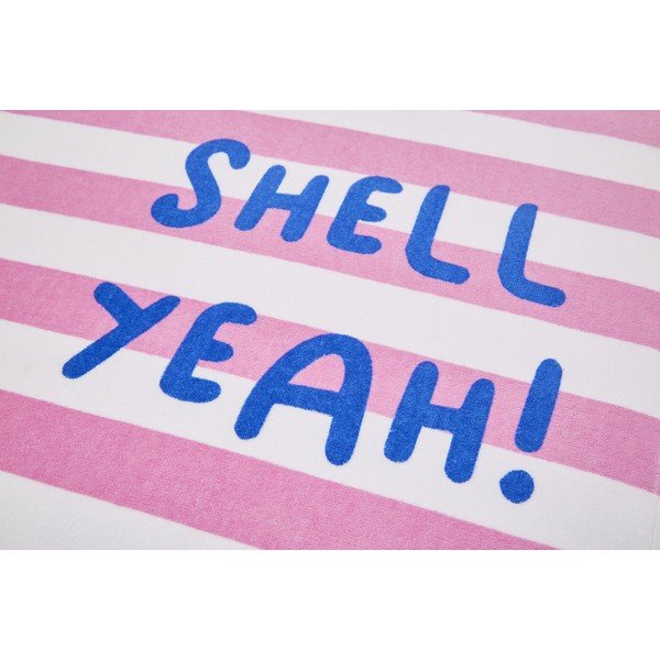 Růžová plážová osuška 160x76 cm Shell Yeah – Catherine Lansfield-image-1