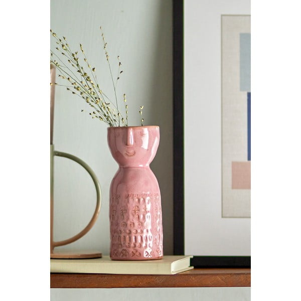 Розова ръчно изработена глинена ваза (височина 14,5 cm) Embla – Bloomingville-image-1