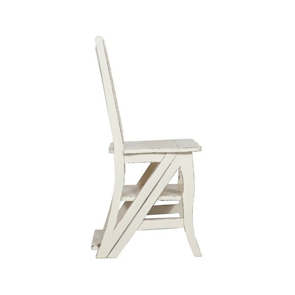 Bílá židle z mahagonového dřeva a skládací žebřík v jednom Biscottini Claudia-image-3