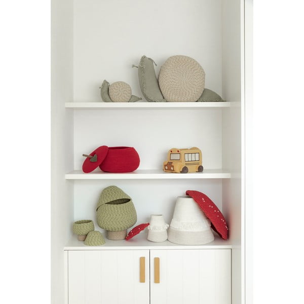 Текстилна детска кошница за играчки в кремав и светлозелен цвят 60x24x30 cm Big Snail – Lorena Canals-image-4