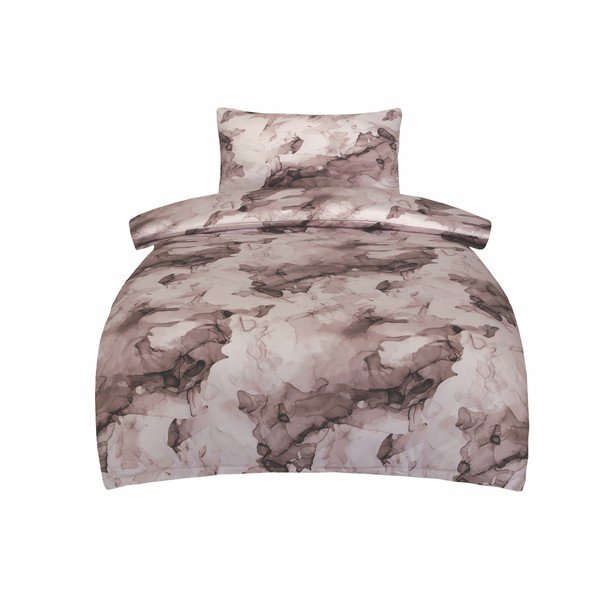 Кафяво единично  спално бельо от памучен сатен 140x200 cm Deluxe Minerals – My House