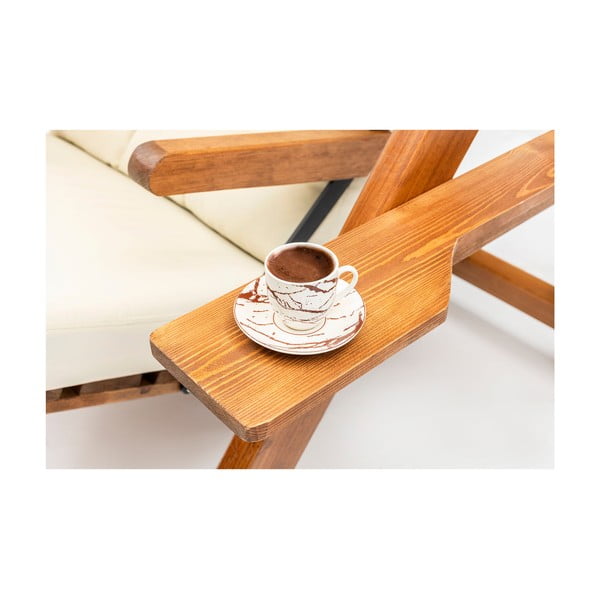 Градинска люлка от масивно дърво в кремаво-естествен цвят Galata – Floriane Garden-image-4