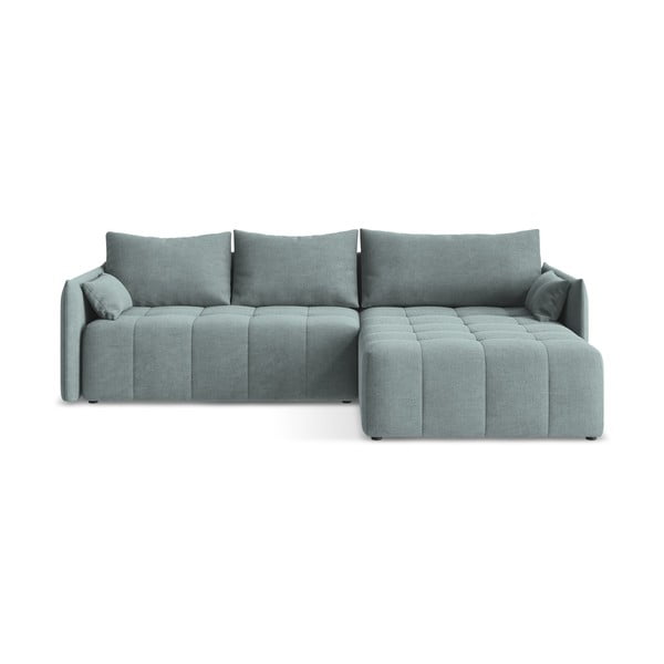 Син разтегателен ъглов диван с място за съхранение (десен ъгъл) Moku – Makamii