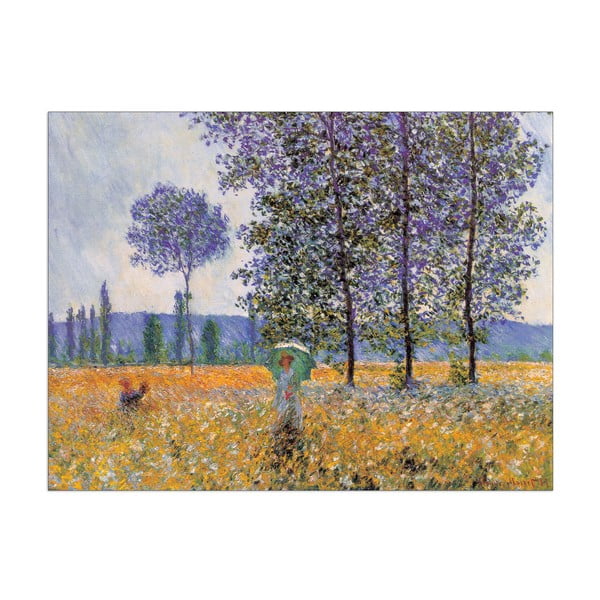 Obraz Monet - Felder in Frühling, 80x60 cm
