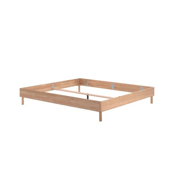 Двойно легло 180x200 cm от масивен дъб без табла без ламелно дъно в естествен цвят Forrest – Vipack-image-2