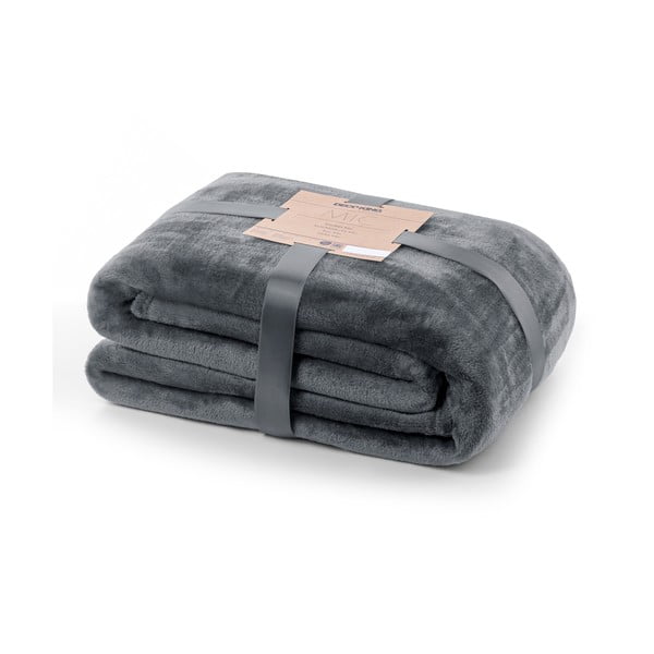 Тъмно сиво одеяло от микрофибър , 220 x 240 cm Mic - DecoKing