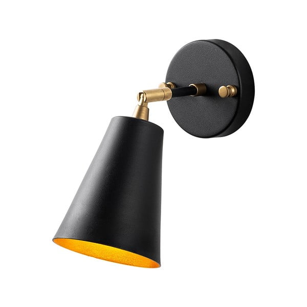 Стенна лампа в черно и златисто ø 10 cm Evander – Opviq lights