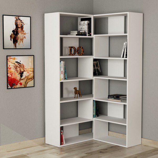 Бяла ъглова етажерка Molly N 4 Бяла - Decortie-image-1
