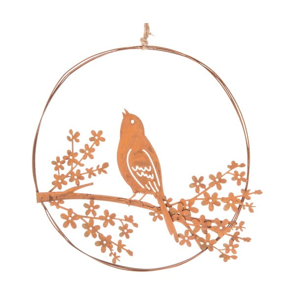 Оранжева метална висяща декорация Пееща птица - Dakls