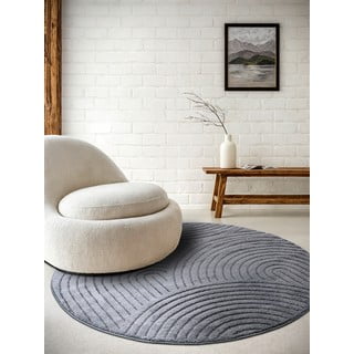 Антрацитен кръгъл килим ø 160 cm Panglao New York Anthracite – Elle Decoration