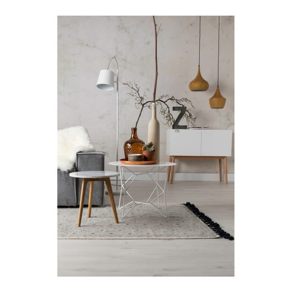 Масичка за кафе с плот в декор от камък , ⌀ 40 cm Stone - Zuiver-image-1