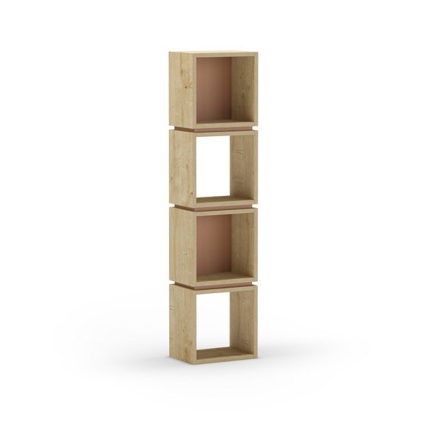 Библиотека от декор от дъб в тухлен и естествен цвят 32x133 cm Lofty – Marckeric-image-2
