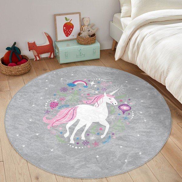 Сив детски килим ø 120 cm Comfort - Mila Home-image-4