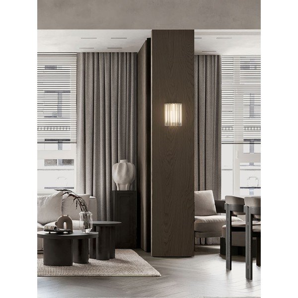 Стъклена LED стенна лампа в месингов цвят Nol – Nova Luce-image-1
