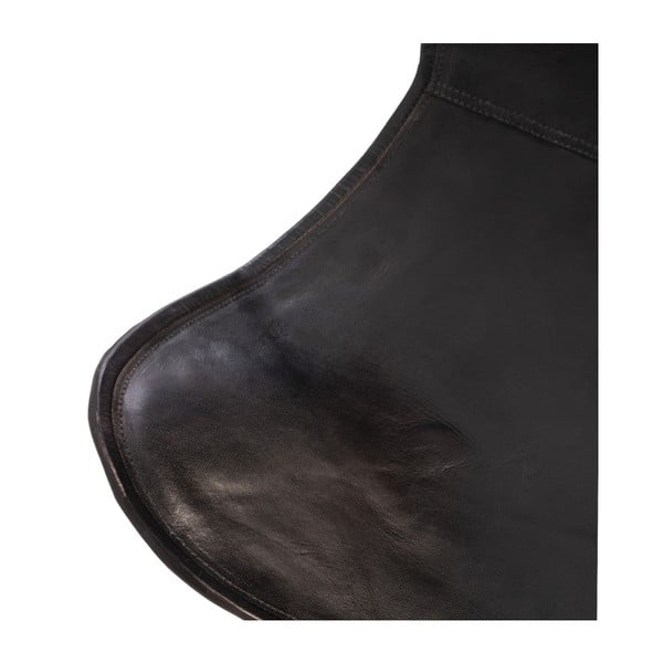 Кресло от черна кожа с пеперуда Farfalla - sømcasa-image-1