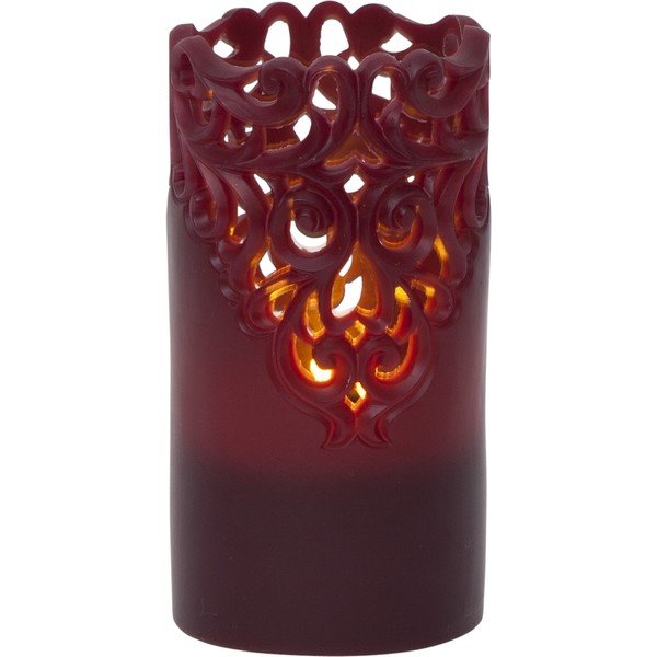 LED свещ от червен восък, височина 15 см Clary - Star Trading-image-2