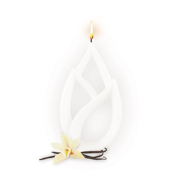 Bílá vonná svíčka s vůní vanilky Alusi Livia Petit, 2,5 hodiny hoření