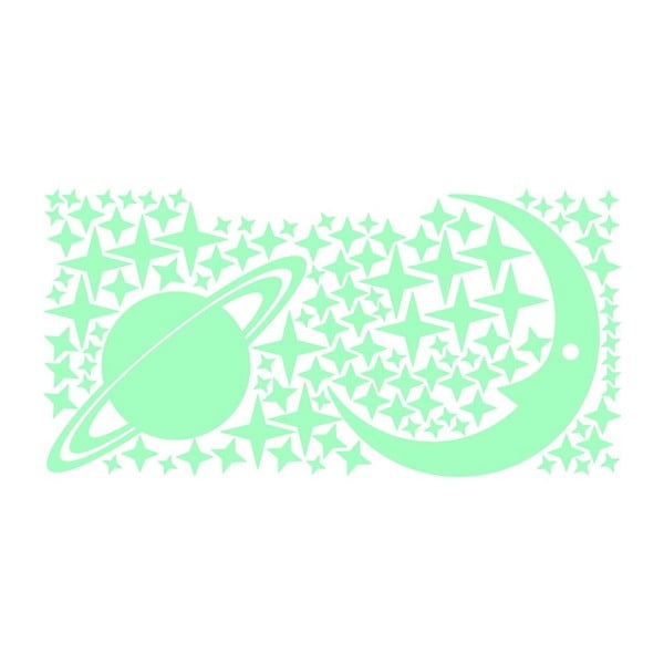 Луна и планети - светещи стикери за стена - Ambiance-image-1