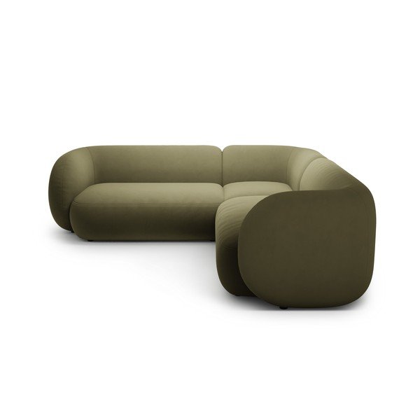 Зелен кадифен ъглов диван Kate – Micadoni -image-1