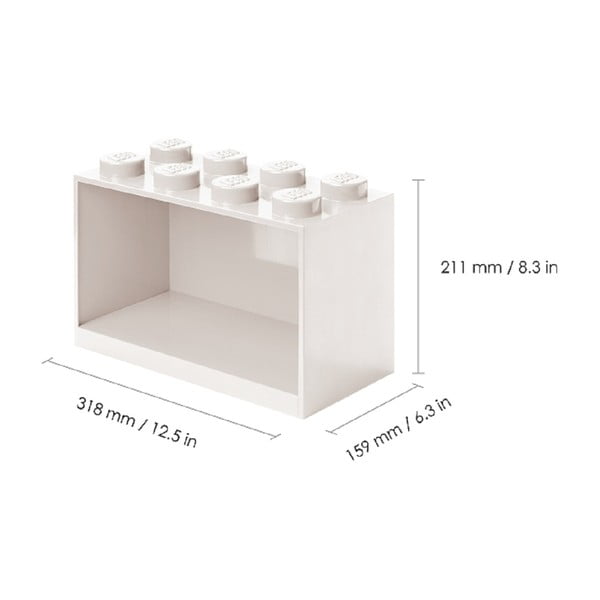 Комплект от 2 детски червени рафта за стена Brick - LEGO®-image-2