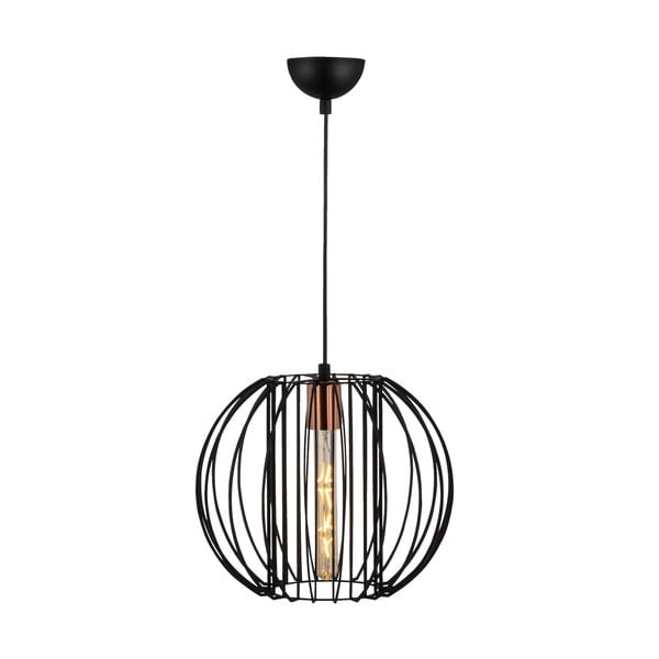 Висящо осветително тяло с метален абажур в черно и бронзово ø 33 cm Fellini – Opviq lights