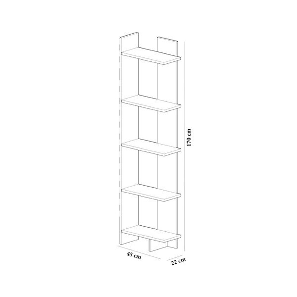Черна етажерка с бели детайли Черно Бяло Als - Zena Home-image-1