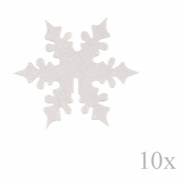 Комплект от 10 декорации от бяла хартия за стъкло със снежинки - Neviti