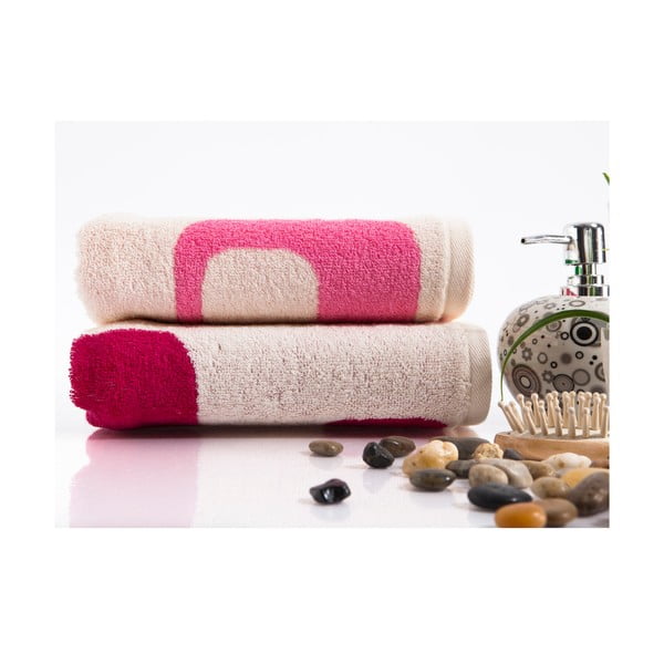 Sada 2 ručníků Alba Pink, 50x90 cm