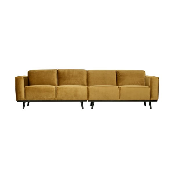 Меденожълт кадифен диван , 280 cm Statement - BePureHome
