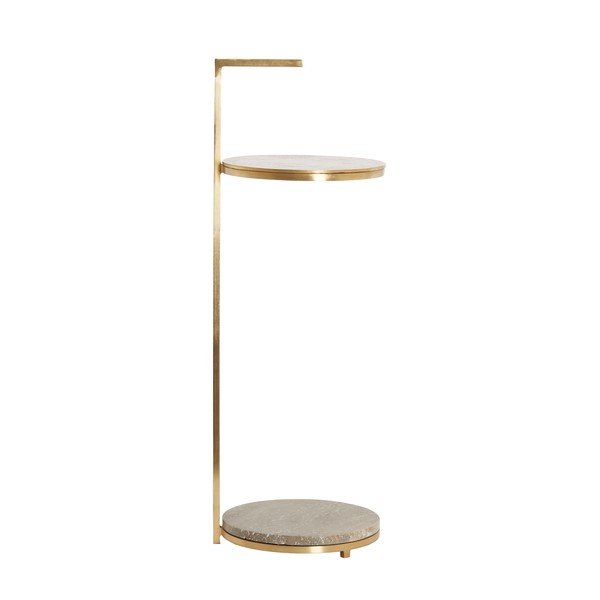 Кръгла странична масичка с мраморна плоча ø 26 cm Leda – Light & Living